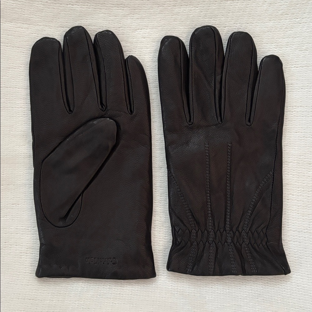 Calvin Klein Men’s Black Leather Gloves XL